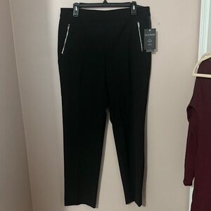 Zac & Rachel Black Ankle Pants with Silver Zippers